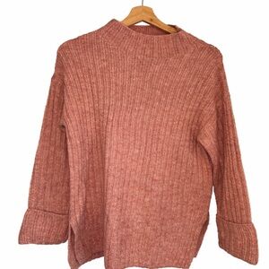 Old Navy Ribbed Knit Tunic Length Sweater Soft Pink Size XS Mock Neck NWOT